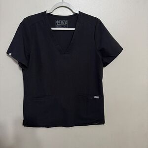 Figs Casma 3 pocket scrub top size medium black